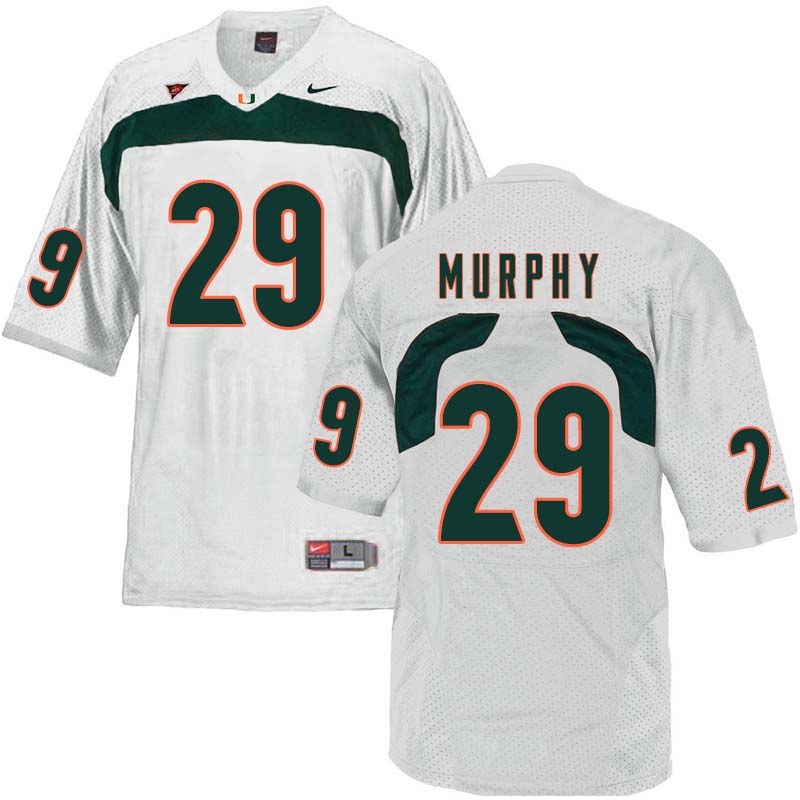 Nike Miami Hurricanes #29 James Murphy College Football Jerseys Sale-White - Click Image to Close